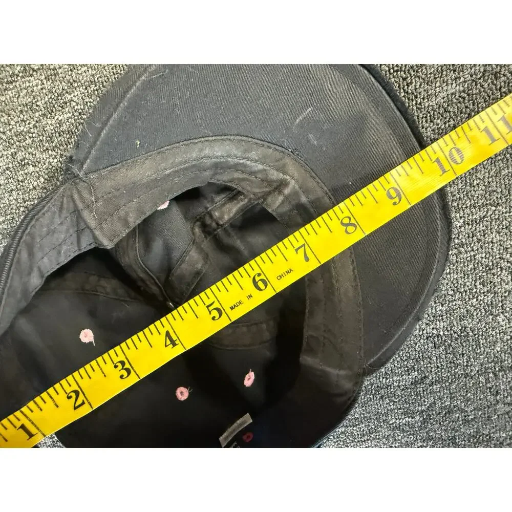 Vintage Y2k Black Paisley Embroidered White Zipper Mini Brim Hat Women's OS - Picture 5 of 6
